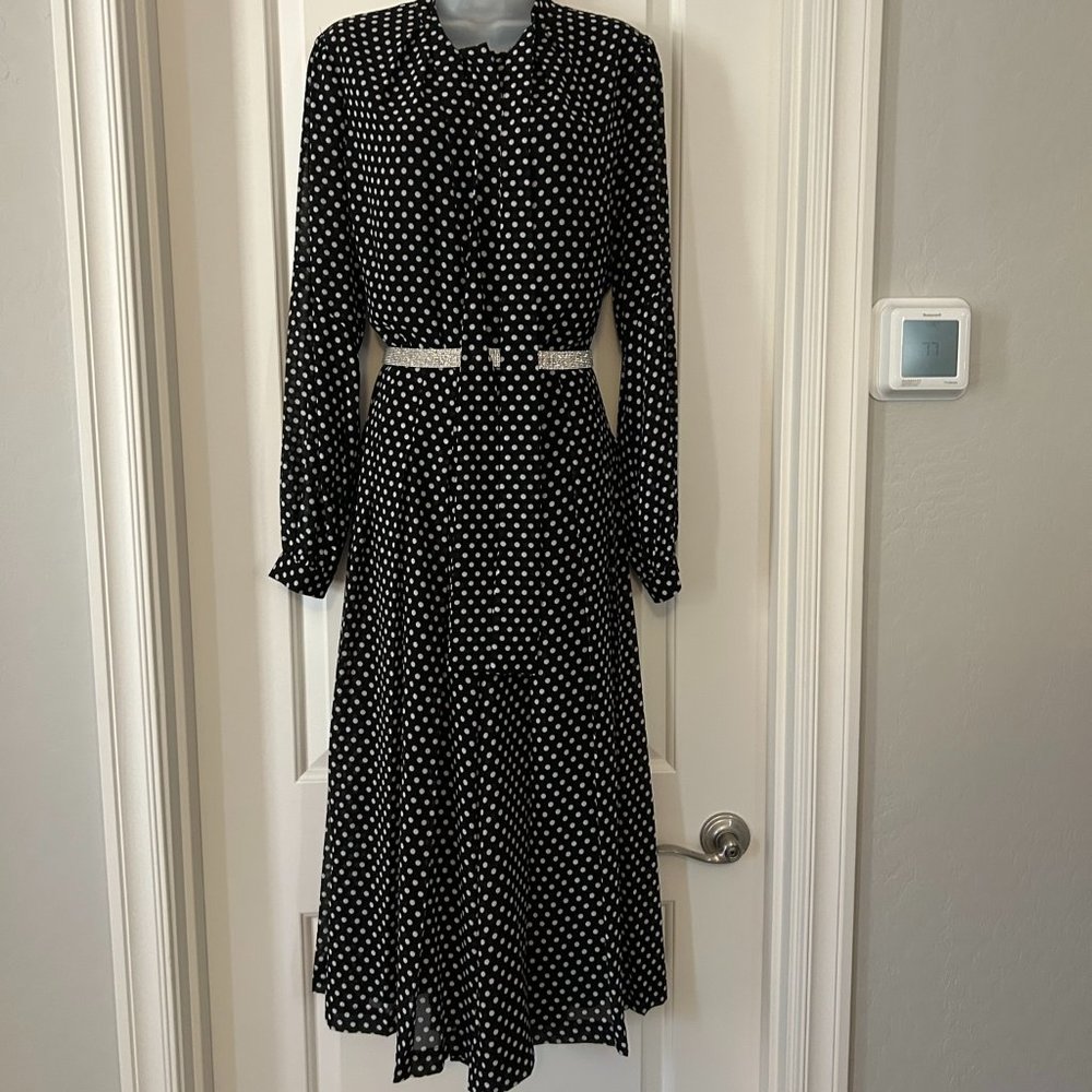 MICHAEL Michael Kors Polka Dot MIDI Length Culotte Jumpsuit  Sz 12